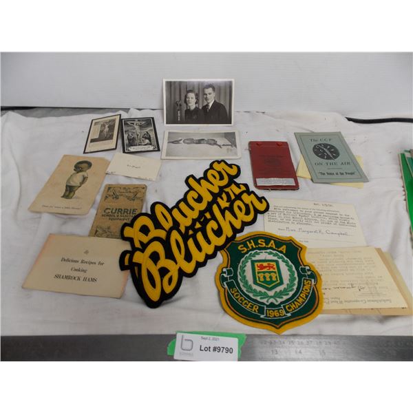 vintage photos, blucher crests, shsaa soccer badger, misc