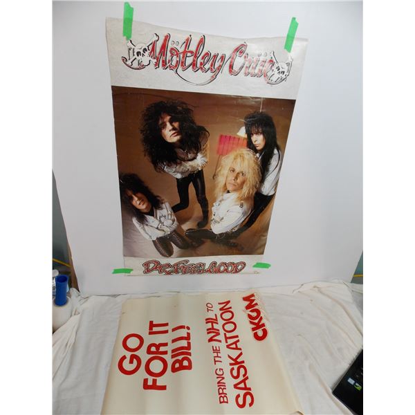 vintage motley crue dr feelgood poster + saskatoon ckom "bring the nhl to saskatoon" advertisement