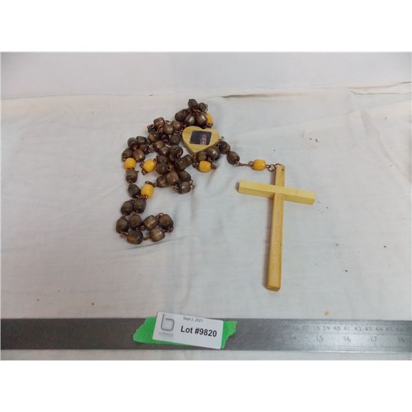 Large wooden rosary ~3 feet long