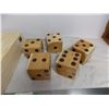 Image 2 : 5 large wooden dice + wood bix with 1.75L appletons estate bottle
