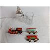 Image 1 : christmas express train (damaged wires) + glass beer stein (italy)