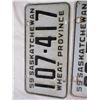 Image 2 : (2X THE MONEY) 1959 Sask Licence Plates