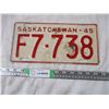 Image 1 : 1945 Sask Licence Plate