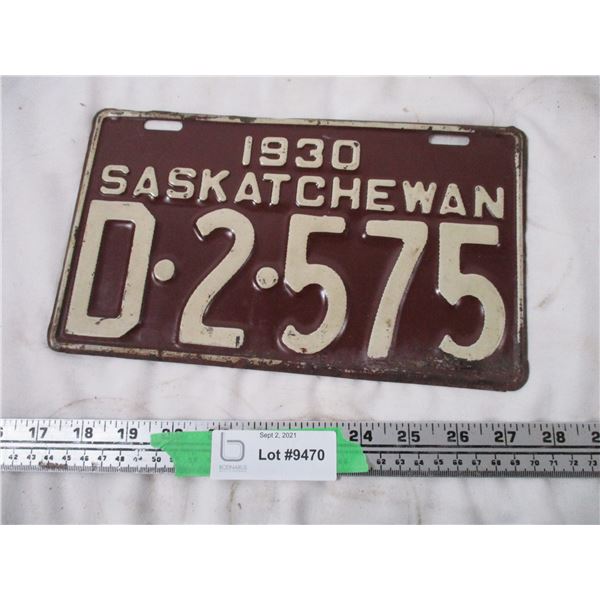 1930 Sask Plate