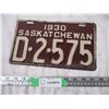 Image 1 : 1930 Sask Plate