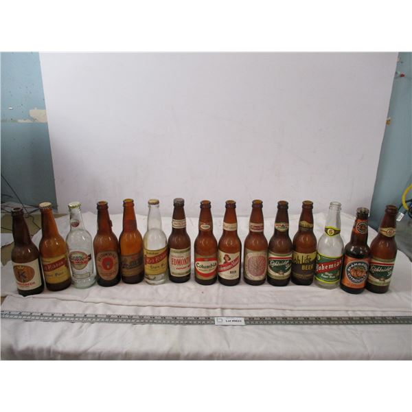 Vintage Beer Bottles with Labels (15)