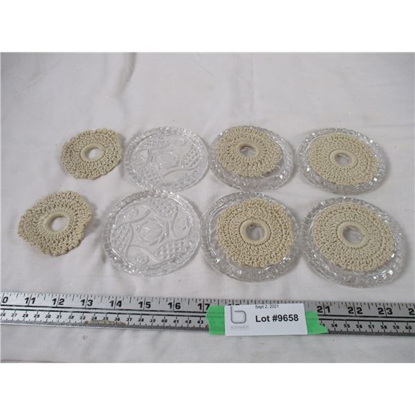 Glass Coasters with Doilies