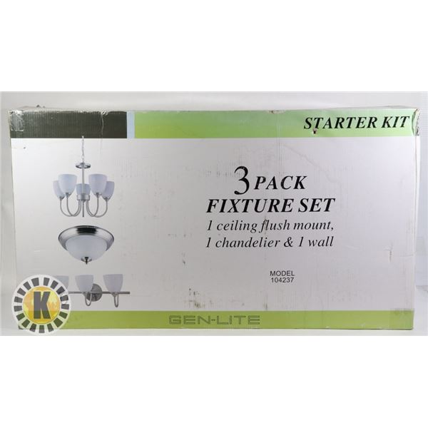 NEW GEN-LITE 3 PACK FIXTURE SET