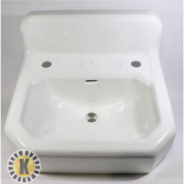 CAST IRON BATHROOM SINK - REFURNISHED IN WHITE