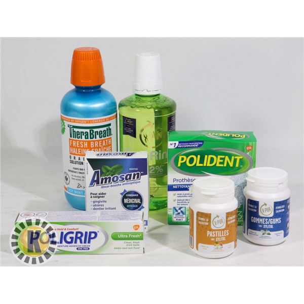 BAG OF ASSORTED DENTURE PRODUCTS