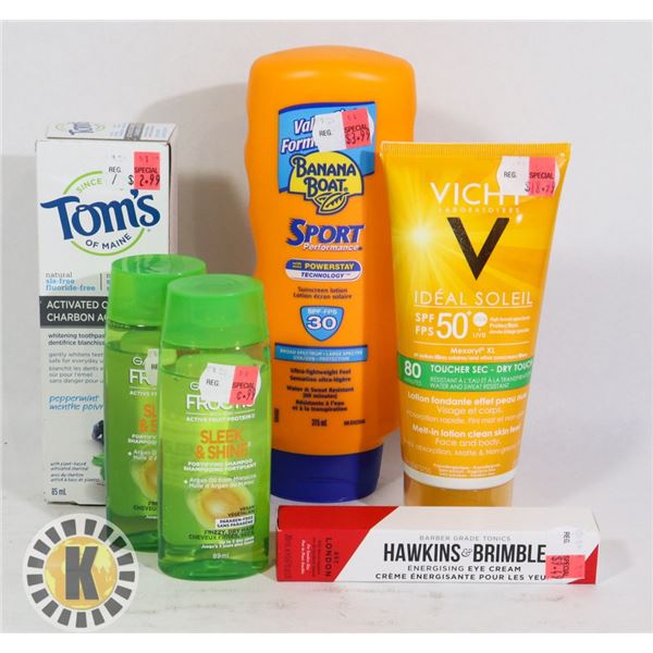 BAG OF ASSORTED HAIR AND DENTURE PRODUCTS