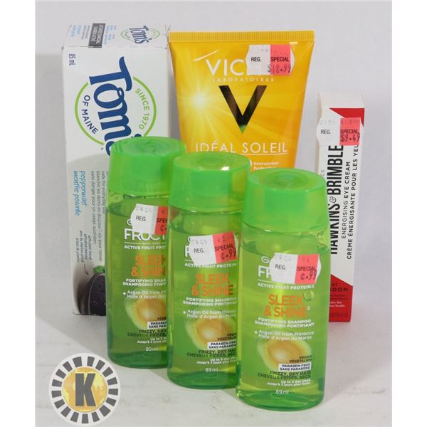 BAG OF ASSORTED HAIR AND DENTURE PRODUCTS