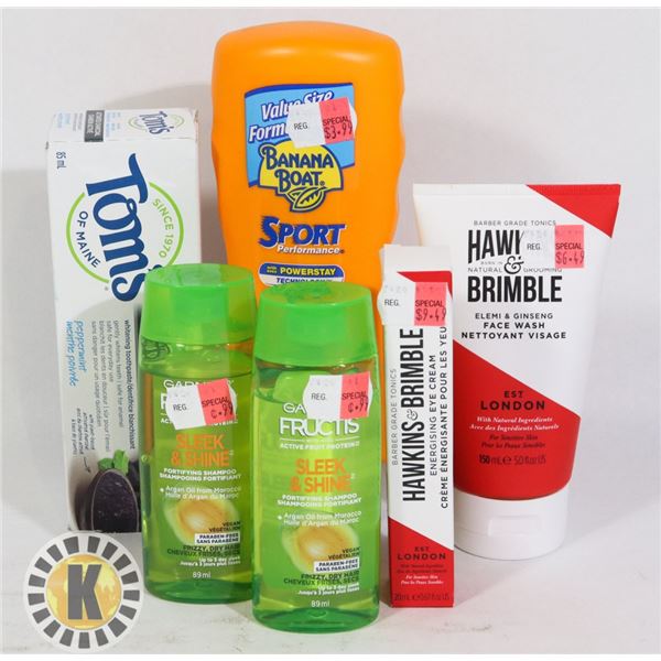 BAG OF ASSORTED HAIR AND DENTURE PRODUCTS