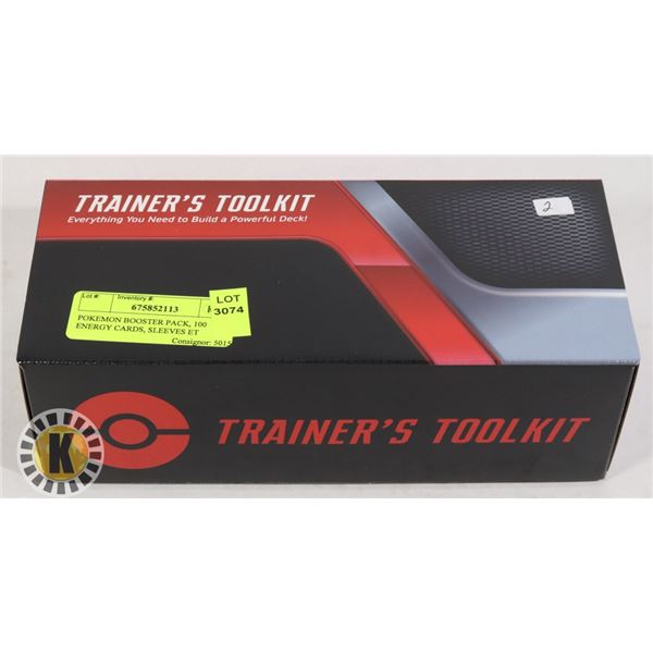 POKEMON BOOSTER PACK, 100 ENERGY CARDS, SLEEVES ET