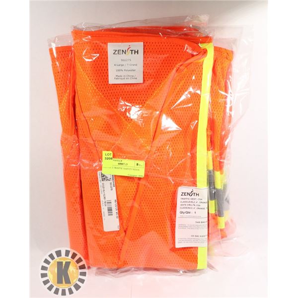 LOT OF 2 TRAFFIC SAFETY VESTS