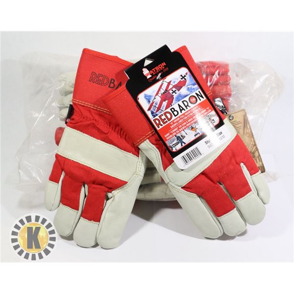 6 PAIRS OF RED BARON WINTER GLOVES