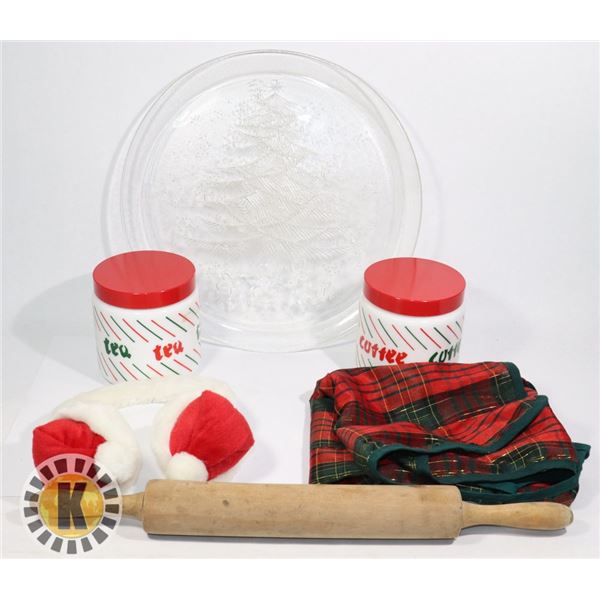 BAG OF CHRISTMAS THEMED KITCHEN SUPPLIES & MORE