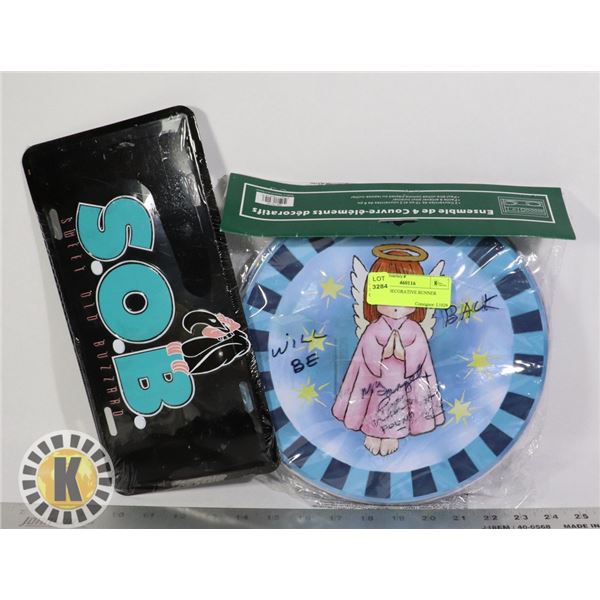 4 DECORATIVE BURNER COVER AND SOB PLATE LICENSE