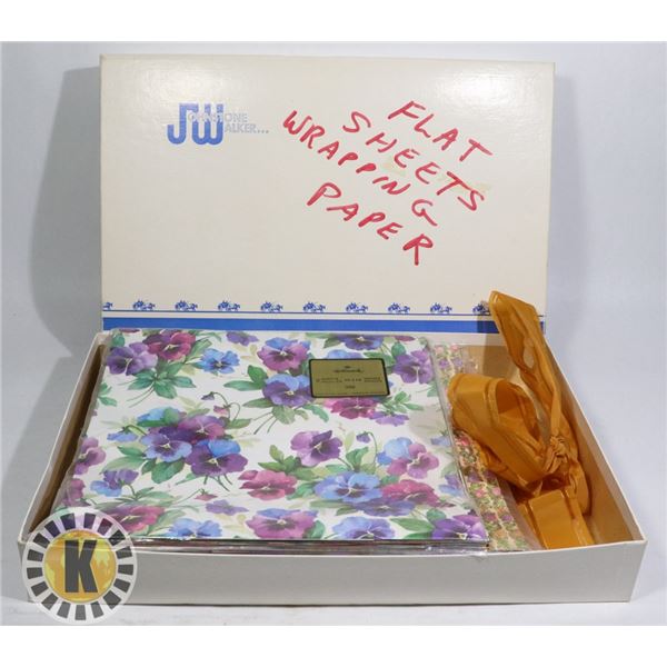 BOX OF FLAT SHEETS WRAPPING PAPER