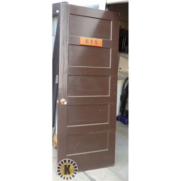VINTAGE WOOD INTERIOR DOOR WITH HARDWARE