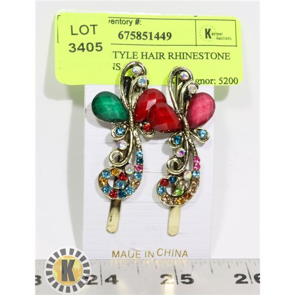 VINTAGE STYLE HAIR RHINESTONE BOBBIE PINS