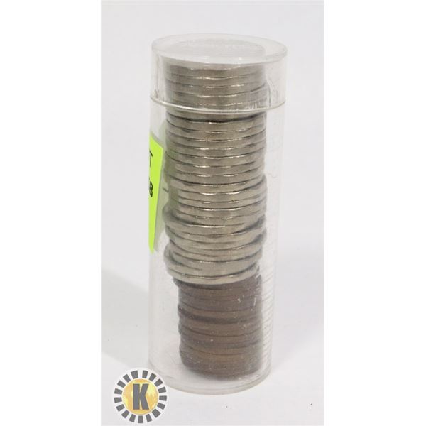 TUBE OF 1948 CANADIAN NICKELS AND SOME 1940S