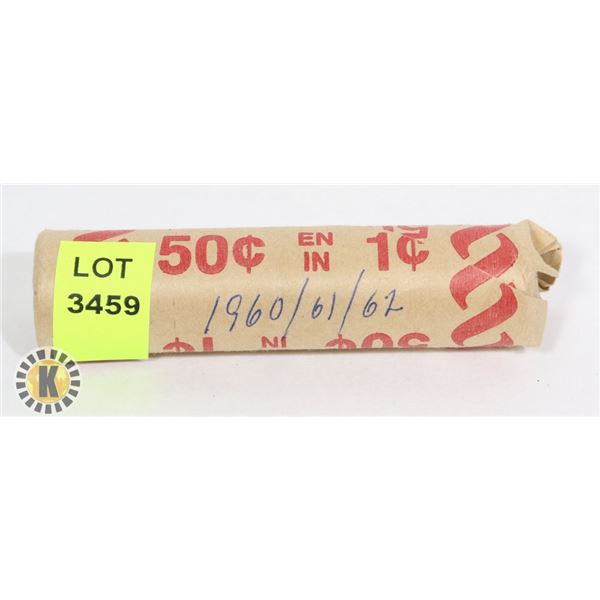ROLL OF CANADIAN PENNIES FROM 1960,1961,1962