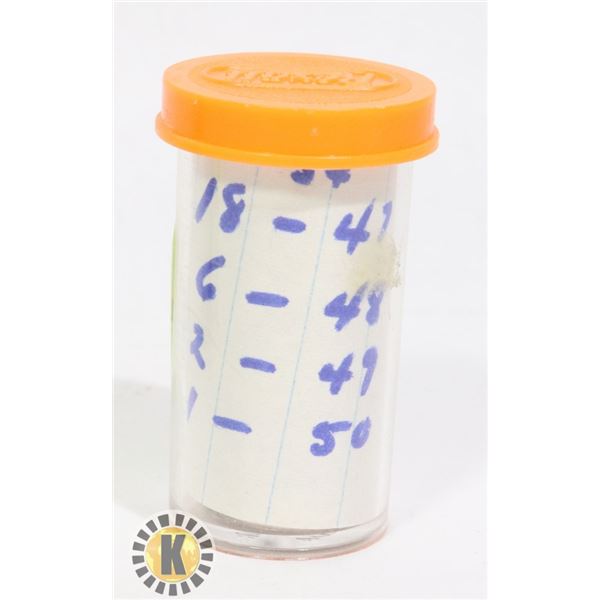 TUBE OF CANADIAN NICKELS FROM YEARS 1947,48,49,50