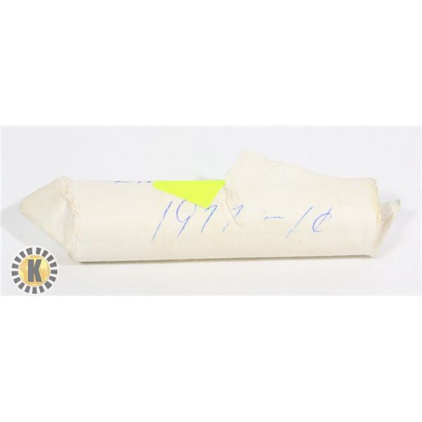 ROLL OF 1977 CANADIAN PENNIES