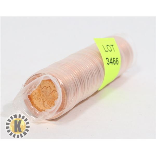 UNCIRCULATED ROLL OF 2009 CANADIAN PENNIES