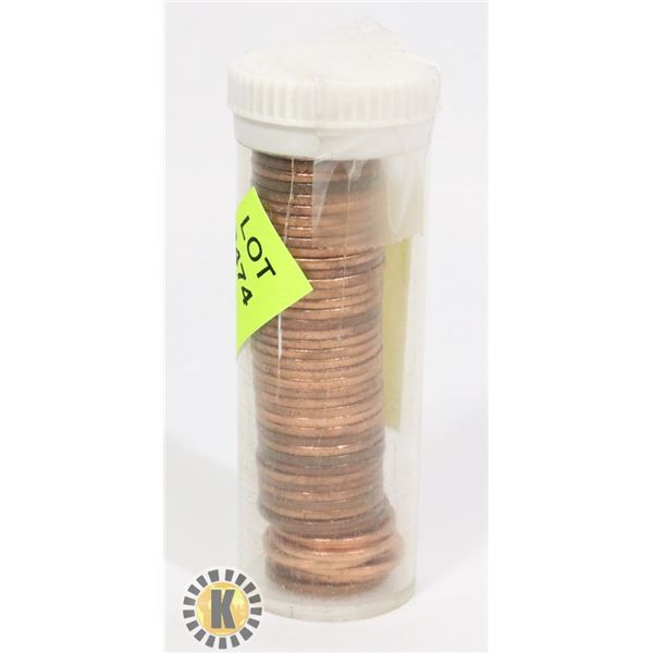 TUBE OF 1964 CANADIAN PENNIES