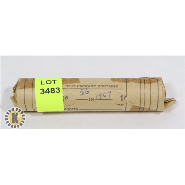 ROLL OF 1967 CANADIAN PENNIES