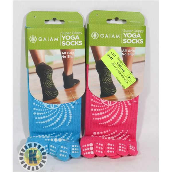 2 NEW PAIRS OF SUPER GRIP YOGA SOCKS