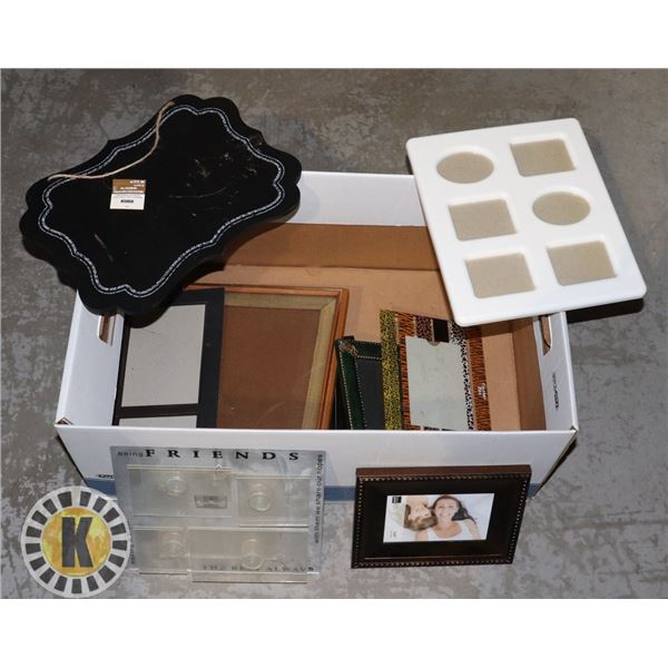 BOX OF ASSORTED LARGE PICTURE FRAMES
