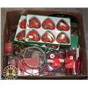 Image 1 : LARGE BOX OF CHRISTMAS HOME DECOR