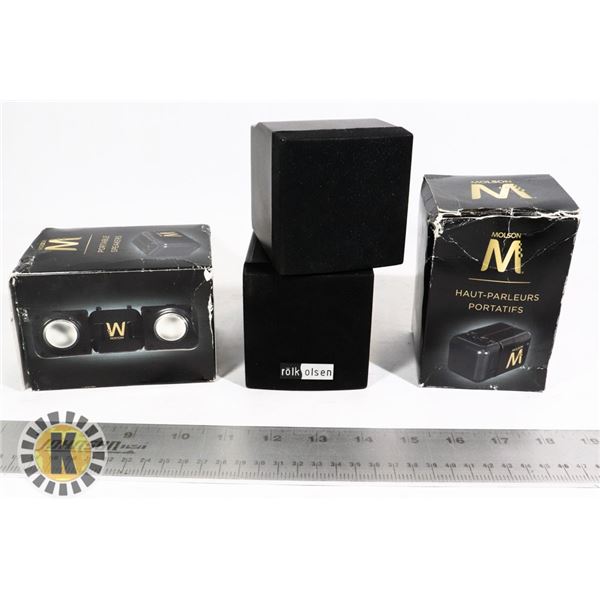 3 PAIRS OF PORTABLE SPEAKERS-ROIK OLSEN, MOLSON