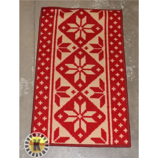 18" BY 30" CARPET- RED AND WHITE