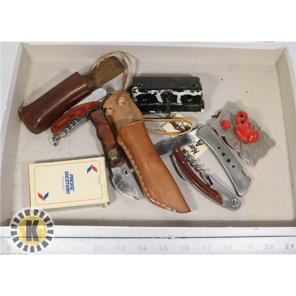 FLAT OF MISCELLANEOUS INCLUDING WINE OPENER, ETC.