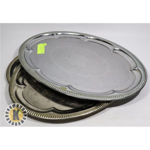 3 SILVER PLATED TRAYS