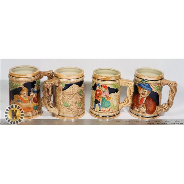 4 BEER STEINS