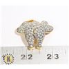 Image 1 : 930-102 GOLD COLOUR CRYSTAL BACK OF ELEPHANT BROACH