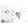 Image 1 : 940-100 SILVER COLOUR NECKLACE W/ CRYSTAL 'V' NECKLACE
