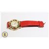 Image 1 : 945-117 C.DONNE QUARTZ RED LEATHER WATCH BAND