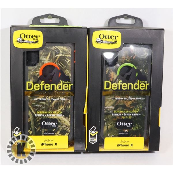 LOT OF TWO NEW IPHONE X OTTER HEAVY DUTY CASES W/