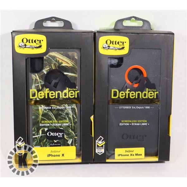 LOT OF TWO NEW IPHONE X OTTER HEAVY DUTY CASES W/