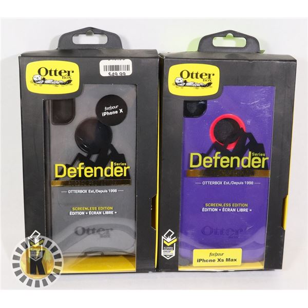 LOT OF TWO NEW IPHONE X OTTER HEAVY DUTY CASES W/