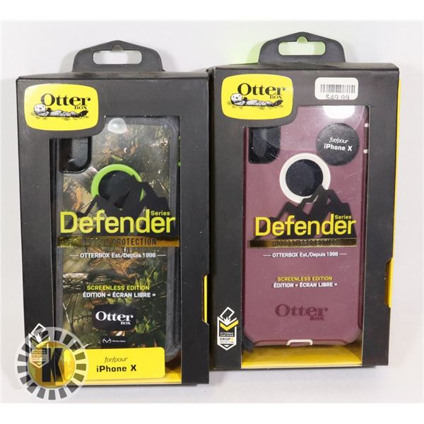 LOT OF TWO NEW IPHONE X OTTER HEAVY DUTY CASES W/