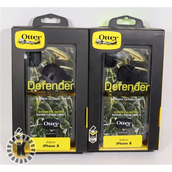 LOT OF TWO NEW IPHONE X OTTER HEAVY DUTY CASES W/