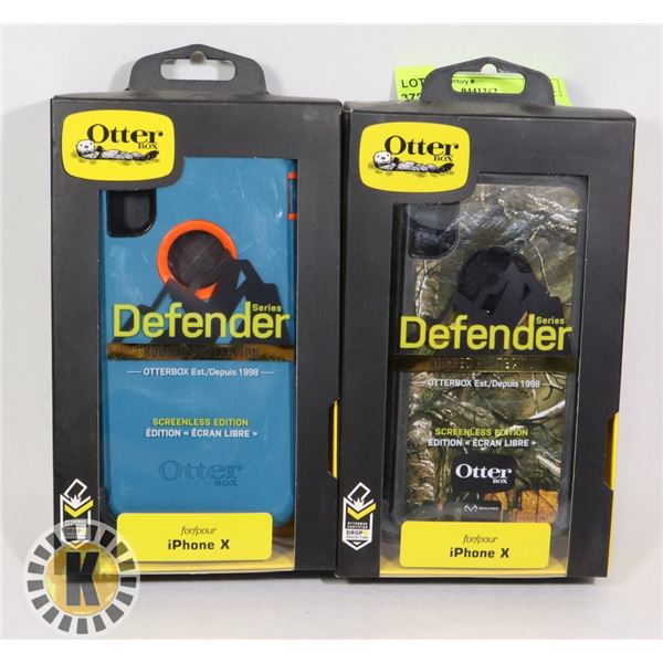 LOT OF TWO NEW IPHONE X OTTER HEAVY DUTY CASES W/