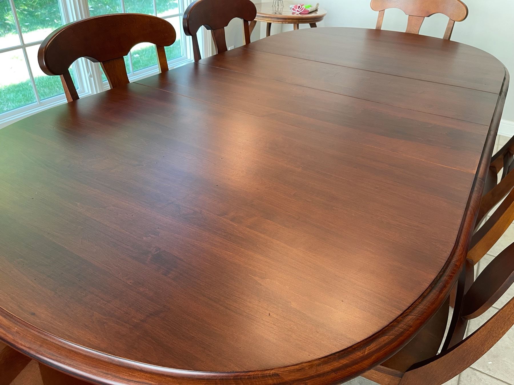 WALTER OF WABASH DINING ROOM TABLE WITH SIX DINING CHAIRS